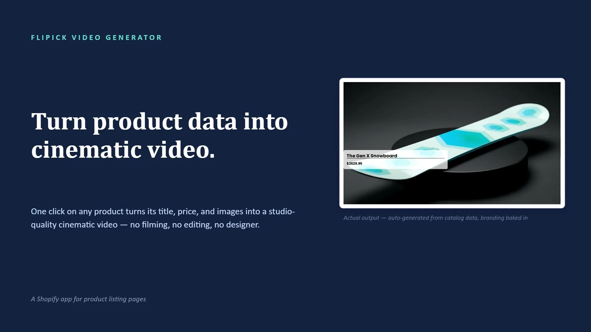 Shopify catalog video — made on Flipick